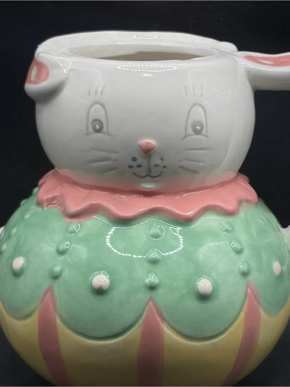Johanna Parker Transpac Easter Bunny Rabbit Ceramic Mug Cup Folk Art Style Decor